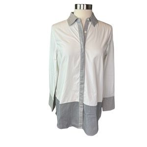 Banana Republic Blouse Womens Button Down Long Sleeve Preppy White Extra Small